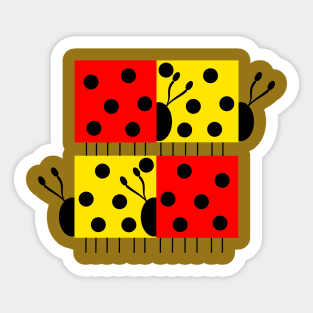 Square Ladybugs Sticker